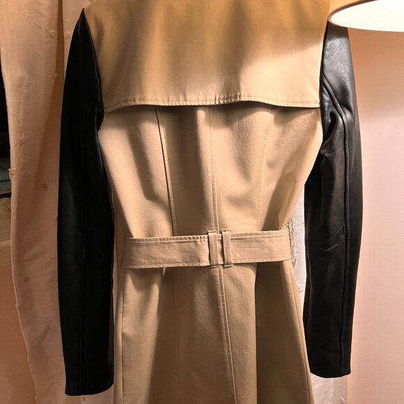 MACKAGE Tan and Leather Trench Coat - Picture 6 of 6